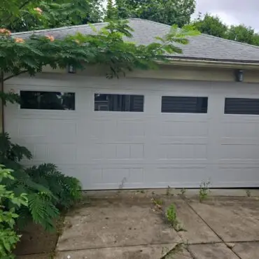 Residential garage door with top window section waltham MA